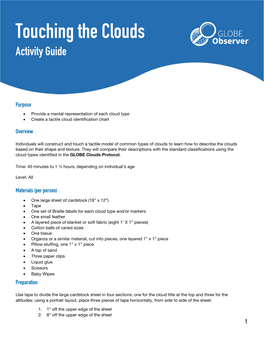 Touching the Clouds Activity Guide