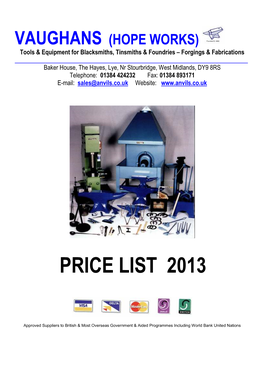 Price List 2013
