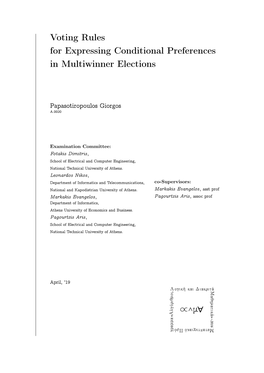 Voting Rules for Expressing Conditional Preferences in Multiwinner Elections