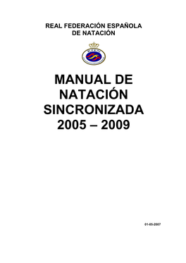 Manual De Natación Sincronizada 2005 – 2009