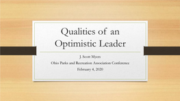 Qualities of an Optimistic Leader