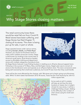 Why Stage Stores Closing Matters