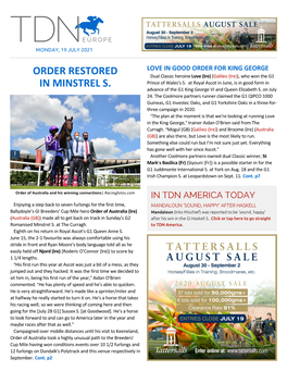 Tdn Europe • Page 2 of 11 • Thetdn.Com Monday • 19 July 2021