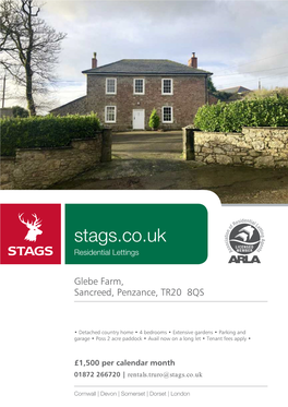 Glebe Farm, Sancreed, Penzance, TR20 8QS