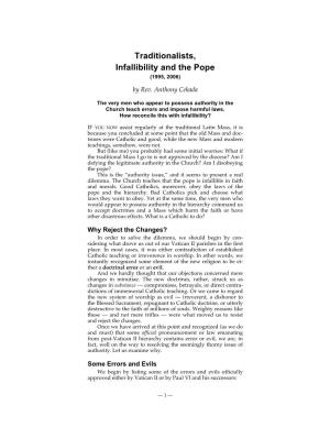 Traditionalists, Infallibility and the Pope (1995, 2006)