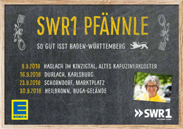 SWR1 Pfännle So Gut Isst Baden-Württemberg Die SWR1 Pfännle Stationen 2018