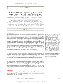 Whole-Genome Sequencing in a Patient with Charcot–Marie–Tooth Neuropathy