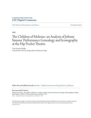 The Children of Molemo: an Analysis of Johnny Simons' Performance Genealogy and Iconography at the Hip Pocket Theatre