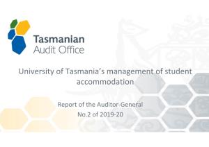University of Tasmania's Management of Student Accommodation