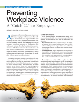 Preventing Workplace Violence a “Catch-22” for Employers