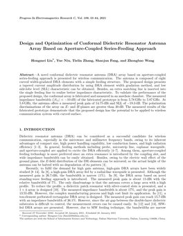 Design and Optimization of Conformal Dielectric Resonator Antenna Array Based on Aperture-Coupled Series-Feeding Approach