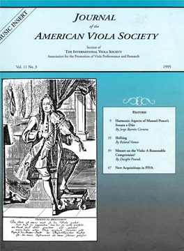 Journal of the American Viola Society Volume 11 No. 3, 1995