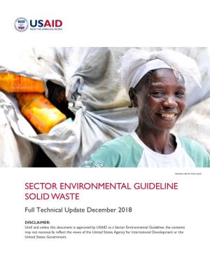 Sector Environmental Guideline: Solid Waste