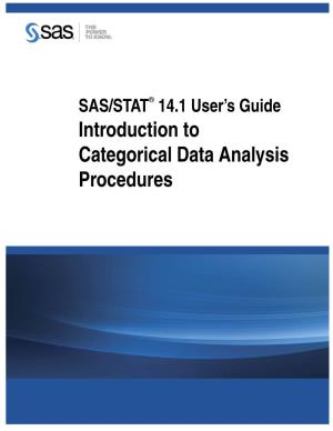 Introduction to Categorical Data Analysis Procedures This Document Is an Individual Chapter from SAS/STAT® 14.1 User’S Guide