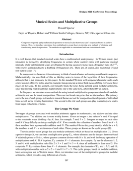 Musical Scales and Multiplicative Groups