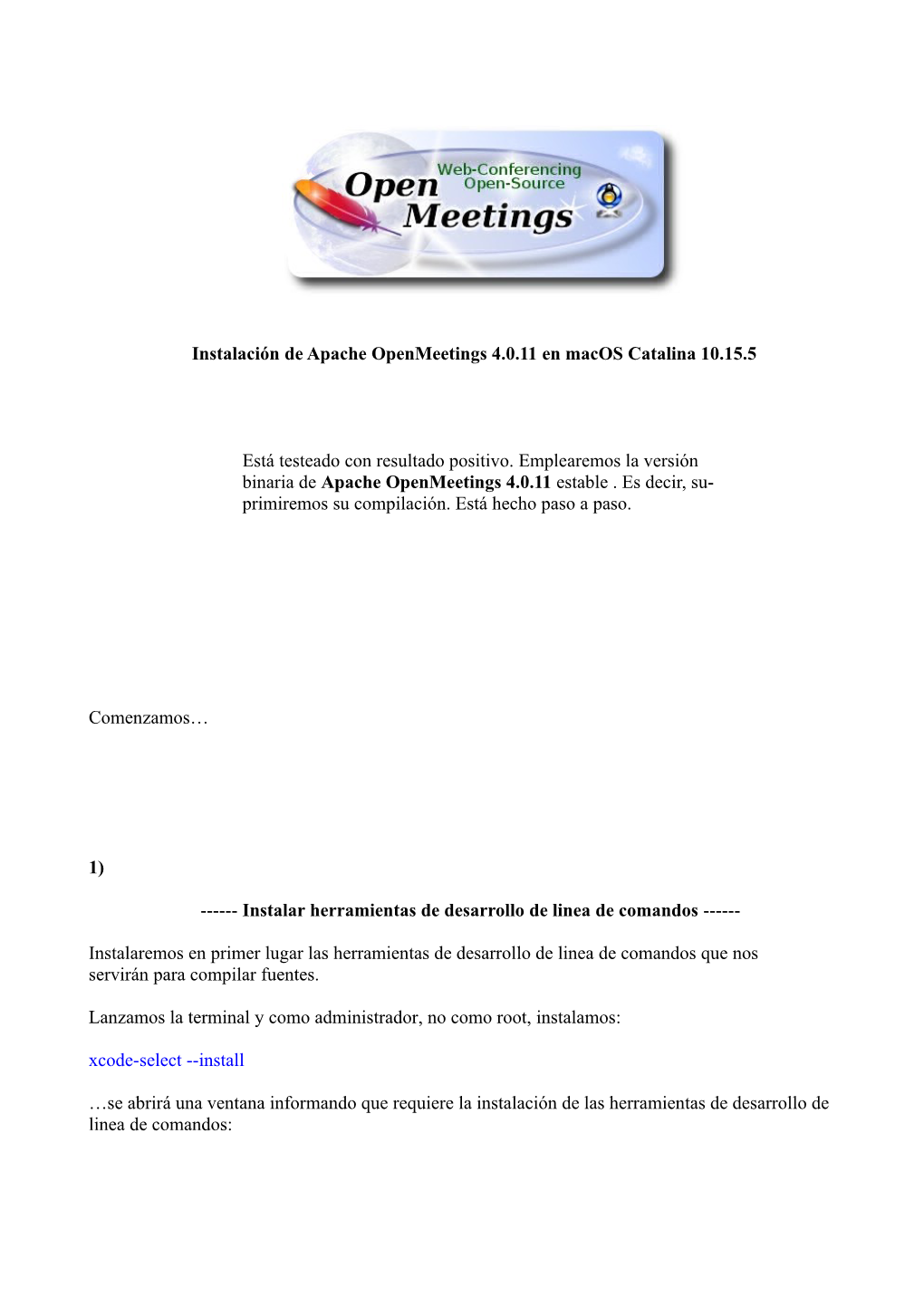 Instalación De Apache Openmeetings 4.0.11 En Macos Catalina 10.15.5