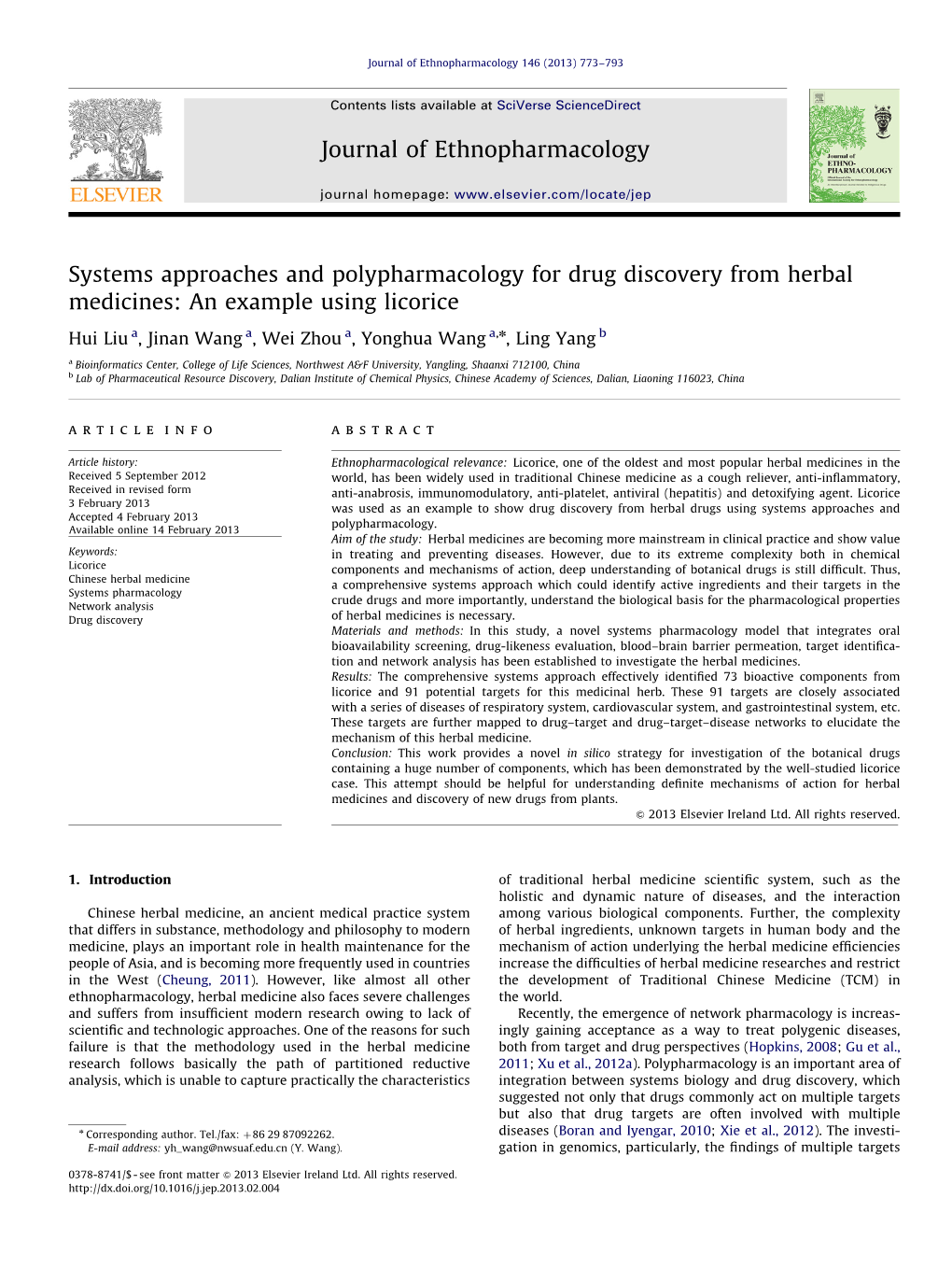 Systems Approaches and Polypharmacology for Drug Discovery from Herbal Medicines: an Example Using Licorice