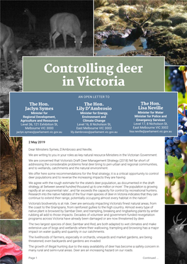 Controlling Deer in Victoria