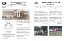 ABERDEEN MUSEUM REVIEW OUR NEWSLETTER ~ a Link to the Past and Present