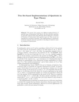 Two Set-Based Implementations of Quotients in Type Theory