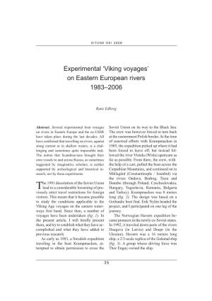 Experimental 'Viking Voyages' on Eastern European Rivers 1983–2006