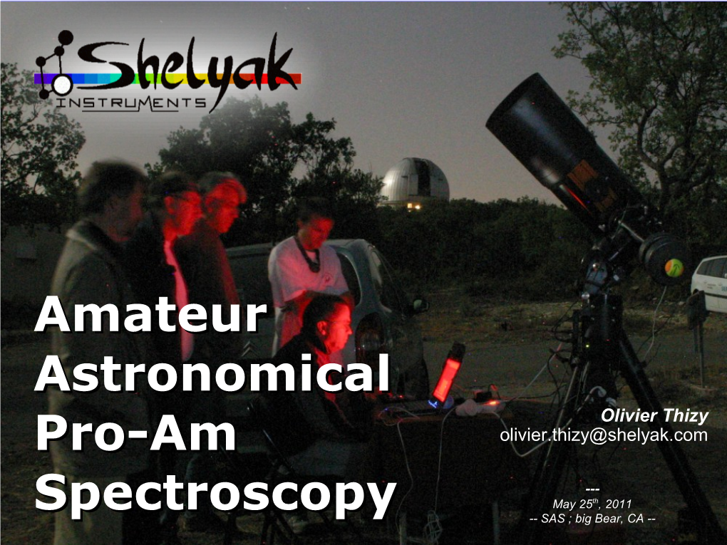Amateur Astronomical Pro-Am Spectroscopy