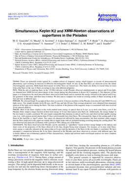 Simultaneous Kepler/K2 and XMM-Newton Observations of Superﬂares in the Pleiades M