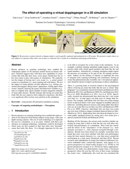 The Effect of Operating a Virtual Doppleganger in a 3D Simulation