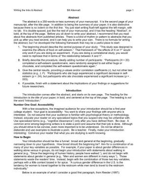 Writing the Intro & Abstract Bill Altermatt Page 1