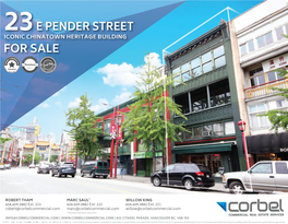 23E Pender Street for Sale