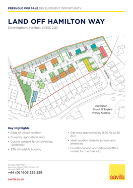 LAND OFF HAMILTON WAY Ditchingham, Norfolk, NR35 2JD