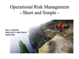 Operational Risk Management - Short and Simple