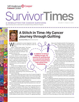 A Stitch in Time: My Cancer Journey Through Quilting by Carolyn Shelby, Breast Cancer Survivor
