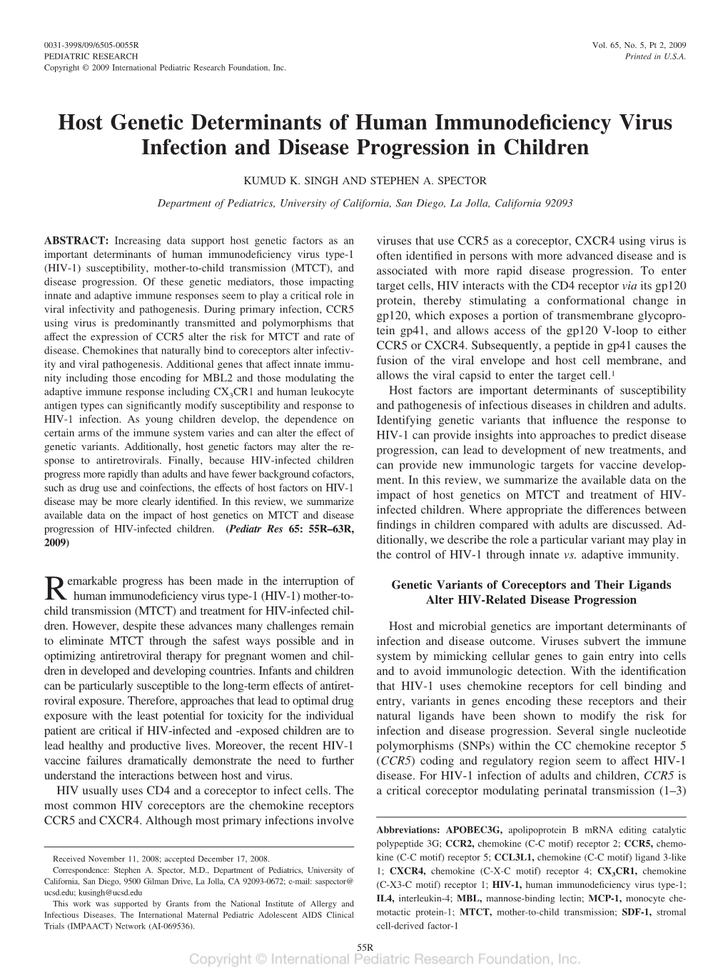 Host Genetic Determinants of Human Immunodeficiency Virus Infection