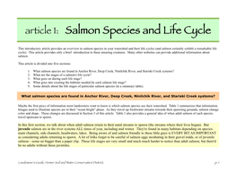 Article 1: Salmon Species and Life Cycle
