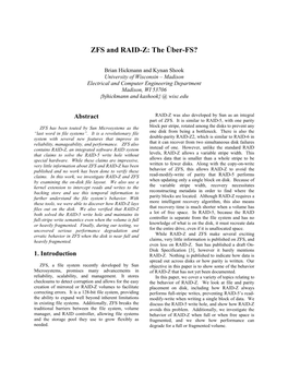ZFS and RAID-Z: the Über-FS?