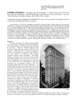 EMPIRE BUILDING, 71 Broadway (Aka 69-73 Broadway, 1-5 Rector Street, and 51-53 Trinity Place), Borough of Manhattan