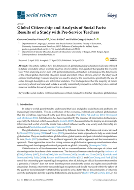 Global Citizenship and Analysis of Social Facts: Results of a Study with Pre-Service Teachers