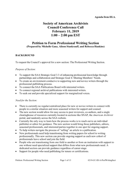 Professional Writing Section (Prepared by Michelle Ganz, Alison Stankrauff, and Rebecca Hankins)