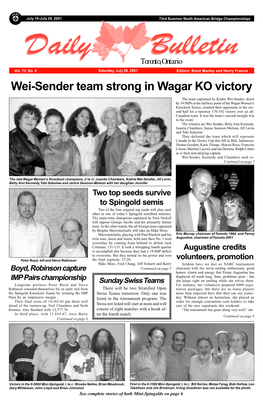 Wei-Sender Team Strong in Wagar KO Victory
