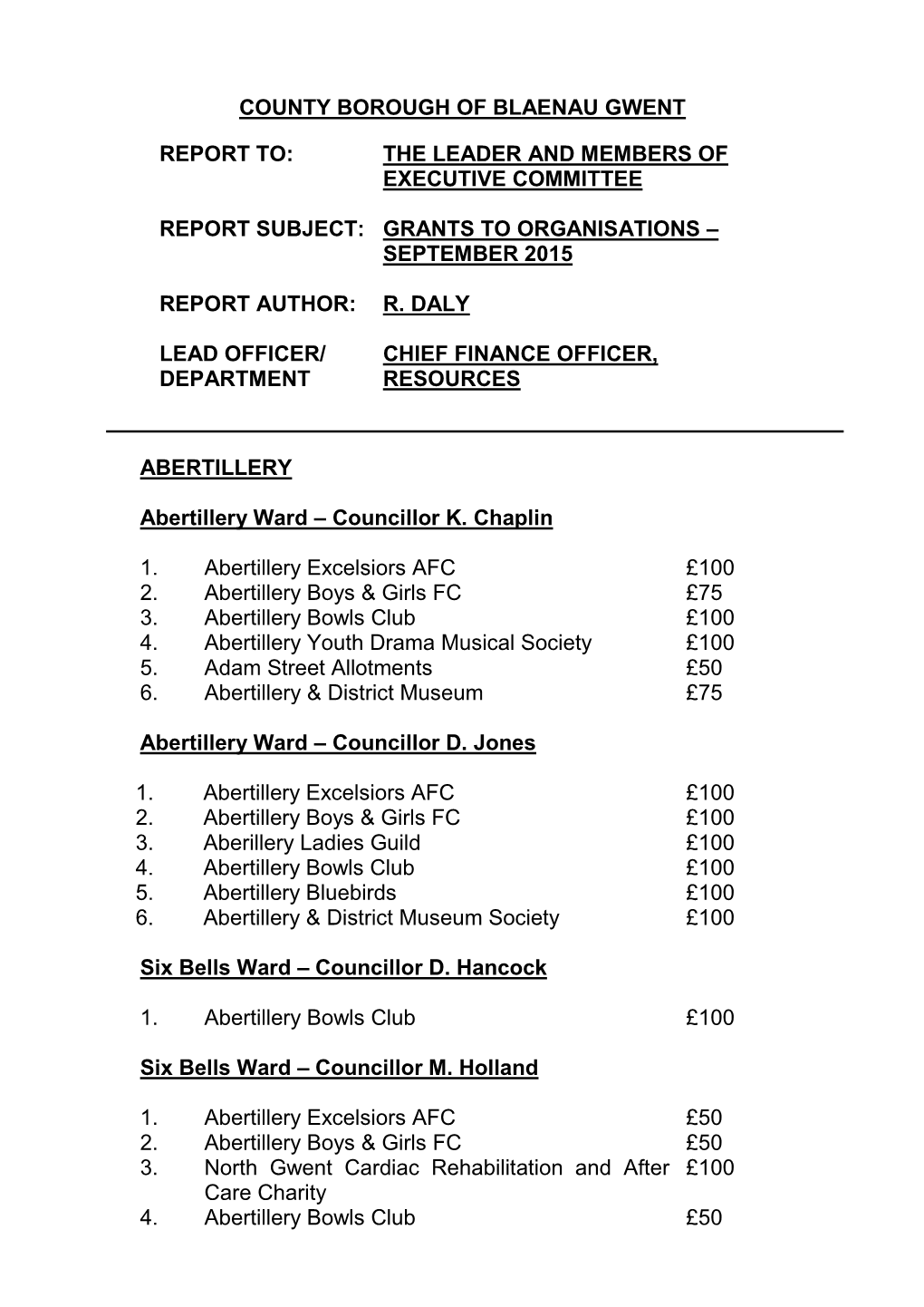 County Borough of Blaenau Gwent