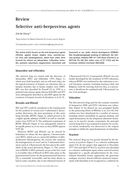 Review Selective Anti-Herpesvirus Agents