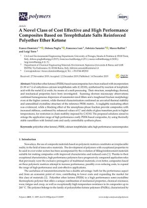 A Novel Class of Cost Effective and High Performance Composites Based on Terephthalate Salts Reinforced Polyether Ether Ketone