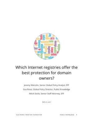 Which Internet Registries Offer the Best Protection for Domain Owners?