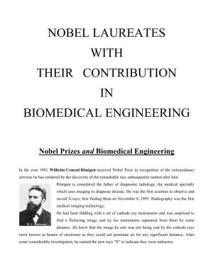 Nobel Laureates with Their Contribution in Biomedical Engineering