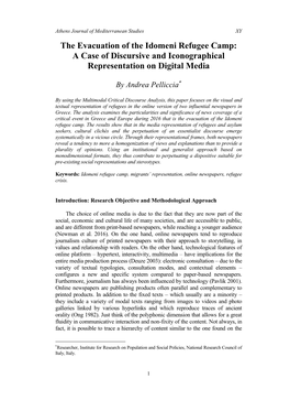 The Evacuation of the Idomeni Refugee Camp: a Case of Discursive and Iconographical Representation on Digital Media