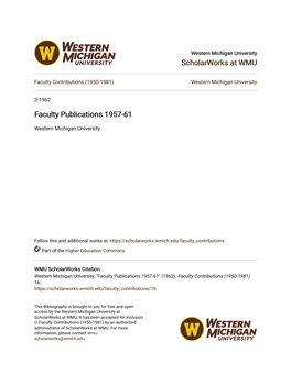 Faculty Publications 1957-61