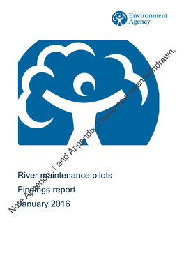 River Maintenance Pilots Findings Report Appendix January 2016