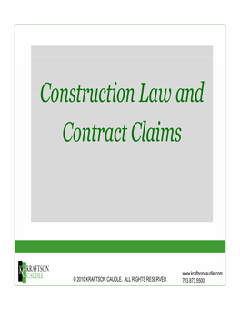 Construction Law and Contract Claims