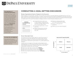 CONDUCTING a GOAL-SETTING DISCUSSION Conducting Goal Setting